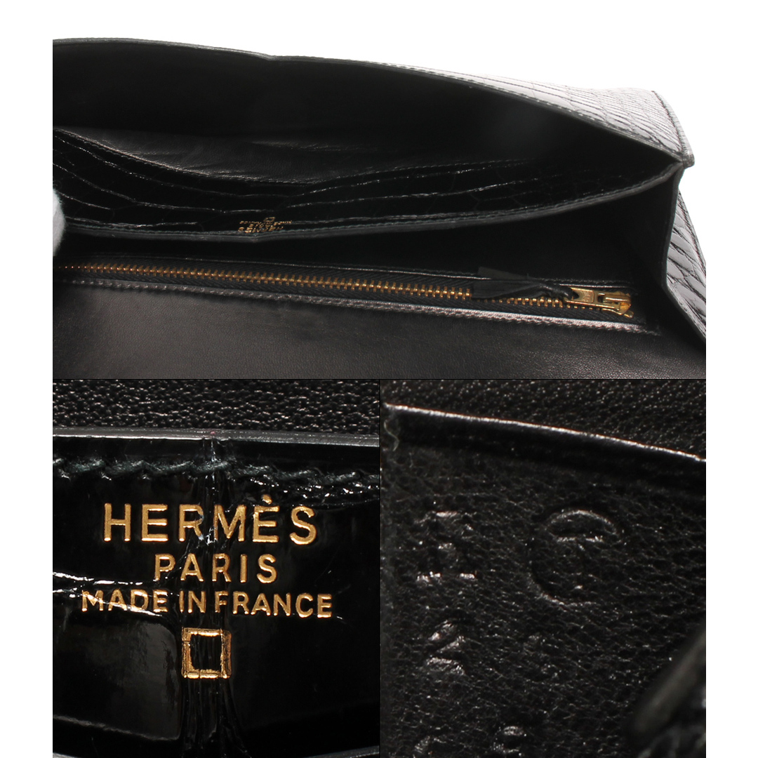 エルメス HERMES レザークラッチバッグ 〇T刻印 ゴールド金具 メンズ