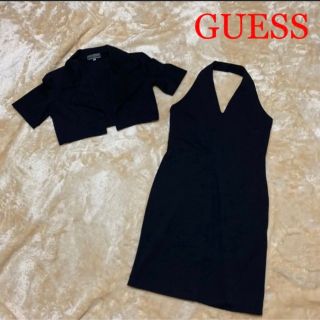 ゲス(GUESS)の美品 ゲス ストレッチ　タイトワンピース 半袖ジャケット付き アンサンブル(ミニワンピース)