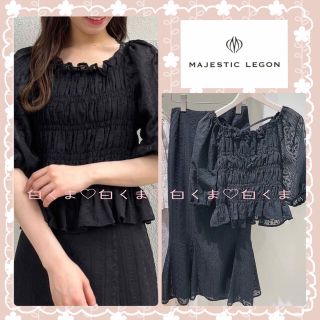 マジェスティックレゴン(MAJESTIC LEGON)のマジェスティックレゴン　シアー刺繍シャーリングブラウス(シャツ/ブラウス(長袖/七分))