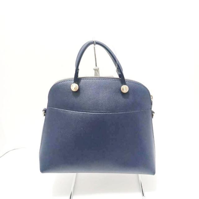 フルラ　FURLA　パイパー　2way　3way　レザー　ネイビー　紺色