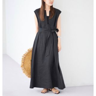 プラージュ(Plage)の新品タグ付き　plage Linen フレア ワンピース　36  プラージュ(ロングワンピース/マキシワンピース)