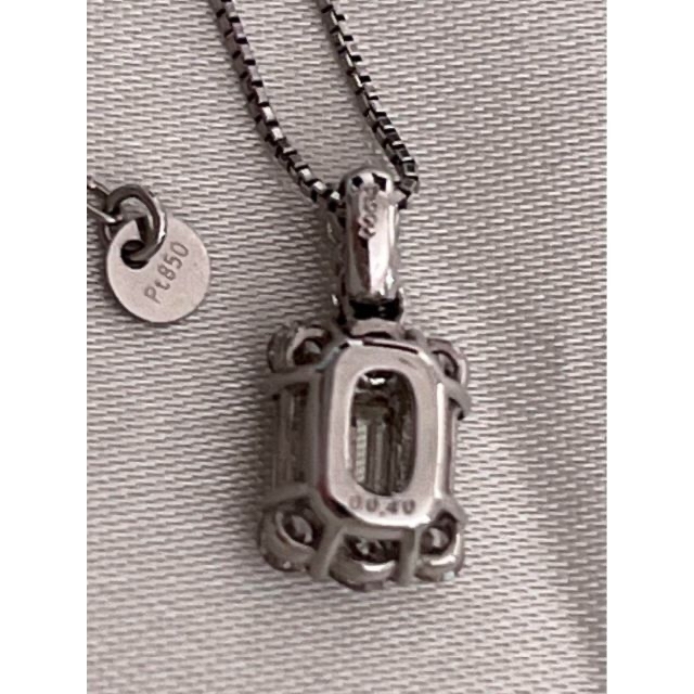 Pt900【0.40ct】バゲットカット ダイヤモンド ネックレス 期間限定
