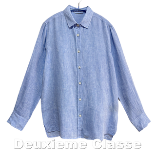 ドゥーズィエムクラス(DEUXIEME CLASSE)の【Deuxieme Classe】リネン100% ウォッシュブルー シャツ(シャツ/ブラウス(長袖/七分))