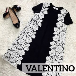 ヴァレンティノ(VALENTINO)の【VALENTINO】ヴァレンティノ　ヘビーレース　ニットワンピース　ドレス(ひざ丈ワンピース)