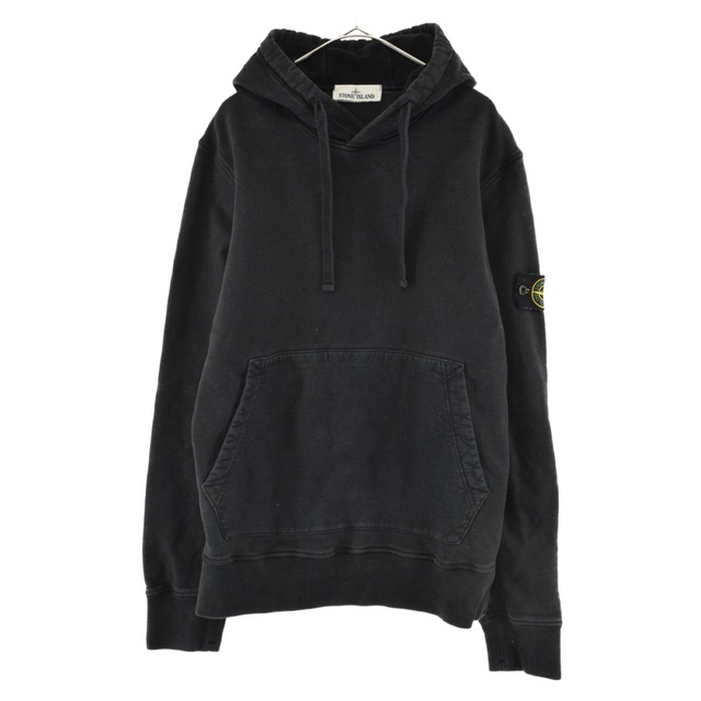 Stone Island ロゴパッチ プルオーバー　スウェットパーカー XL 黒