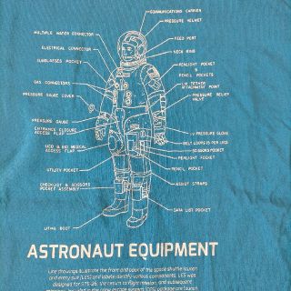 ジーユー(GU)のGU 半袖Tシャツ　M 　宇宙飛行士　ターコイズブルー(Tシャツ/カットソー(半袖/袖なし))