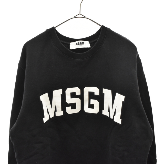 MSGM(エムエスジイエム)のMSGM エムエスジーエム フロント アーチ クルーネックスウェットトレーナー ブラック 2540MM178 メンズのトップス(スウェット)の商品写真