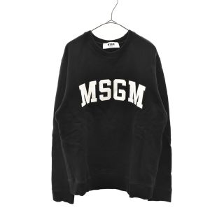 エムエスジイエム(MSGM)のMSGM エムエスジーエム フロント アーチ クルーネックスウェットトレーナー ブラック 2540MM178(スウェット)