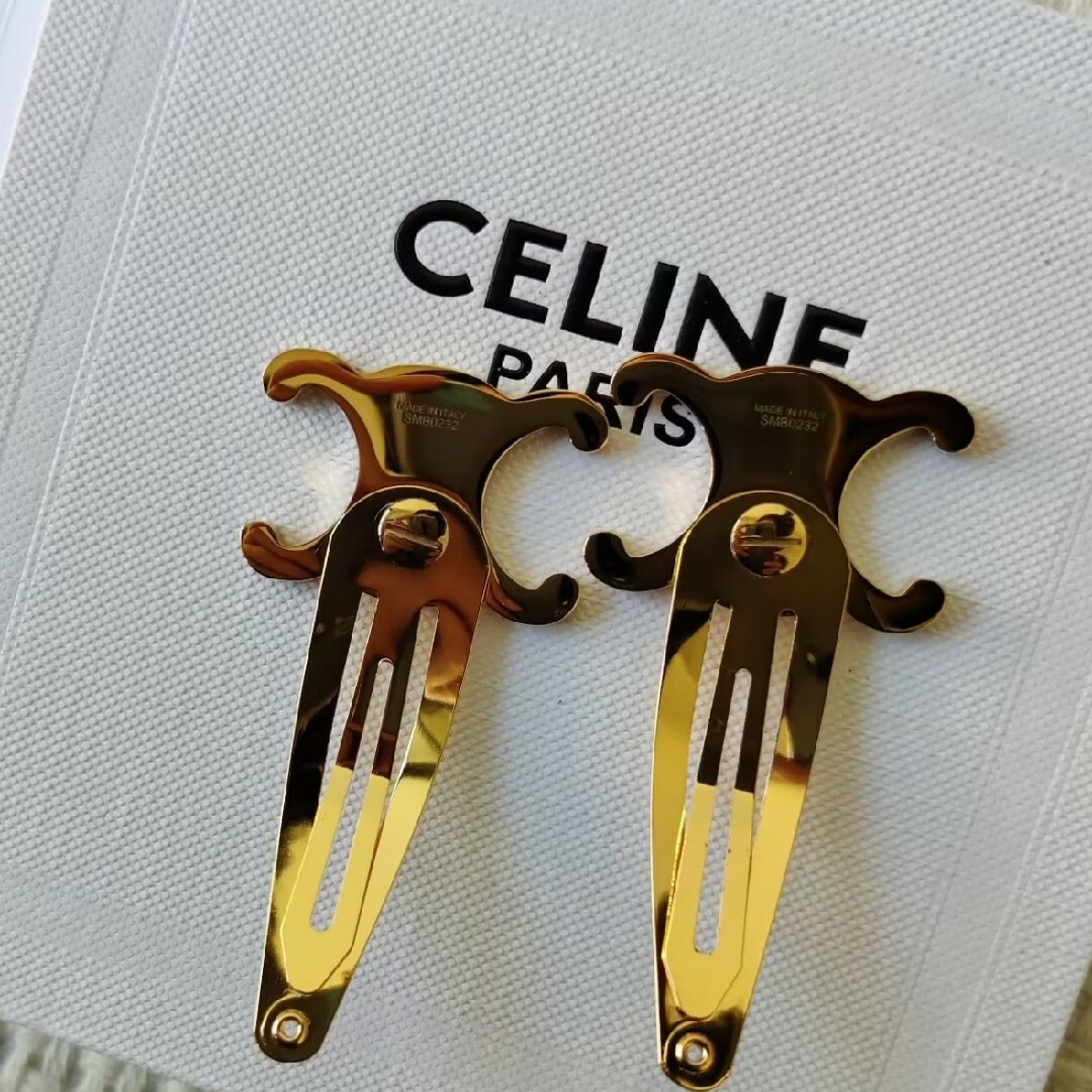 CELINEヘアアクセサリートゥリオムプスナップヘアクリップ2個セット