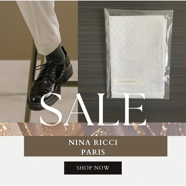 NINA RICCI(ニナリッチ)の新品未使用✧ニナリッチ フォーマルハンカチ 白ハンカチ　結婚式ハンカチ レディースのファッション小物(ハンカチ)の商品写真