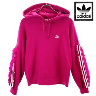 アディダス(adidas)のアディダス オリジナルス 袖フリル ピンク パーカー ジャージ トレーナー(パーカー)