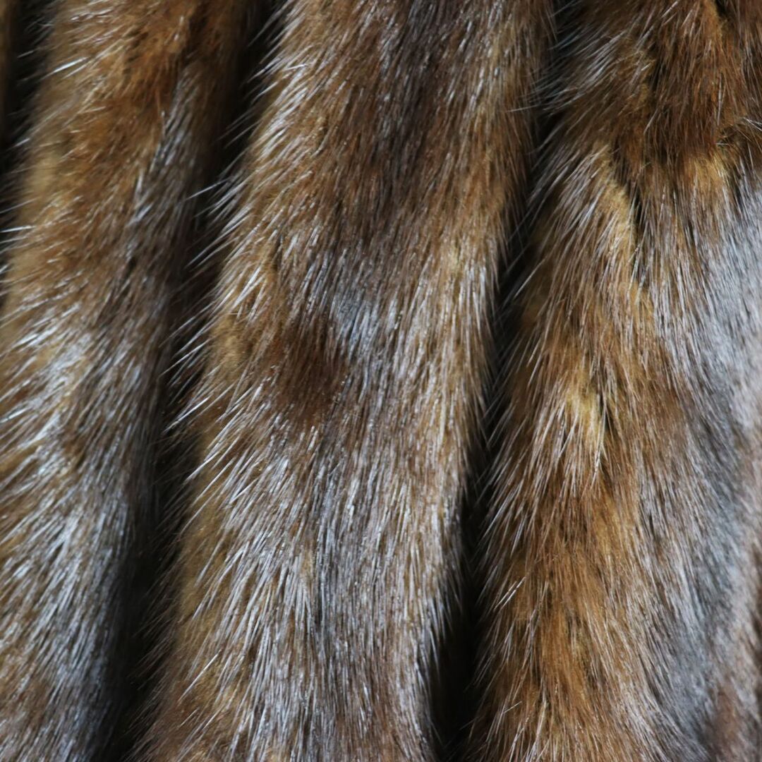 極美品▲SAGAMINK サガミンク 本毛皮ショートコート ジャケット ブラウン １１号 毛質艶やか・柔らか◎ g102-st30308-65