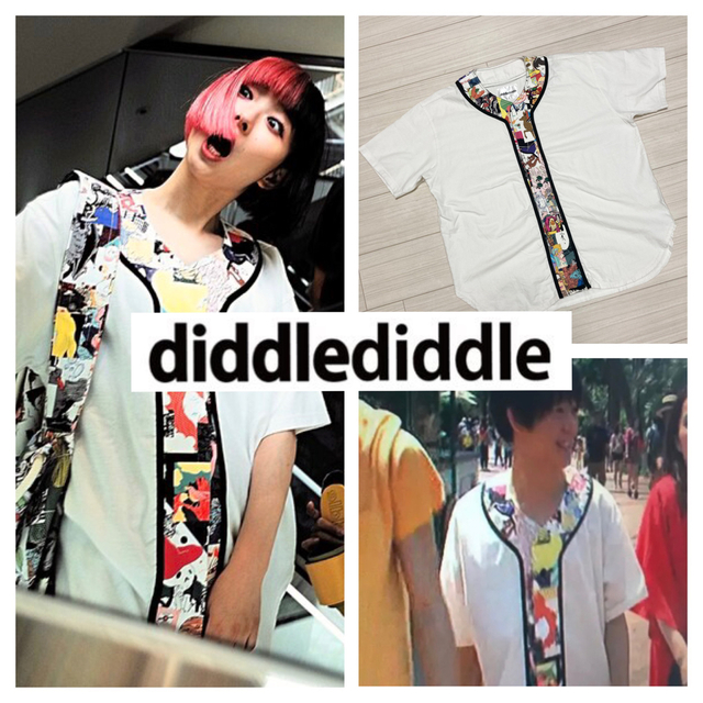 diddlediddle■鳥居みゆき氏着用 ビッグサイズ ベースボールシャツ F