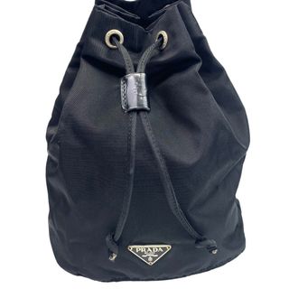 【Aランク】PRADA プラダ 巾着ポーチ 1NA369 ナイロン レザー NERO ブラック 黒 コスメポーチ レディース アウトレット【ISEYA】