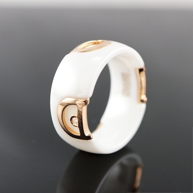 ライトニングボルト <DAMIANI> 750PG Dアイコン セラミック リング