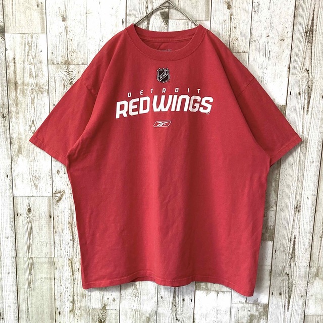 Reebok(リーボック)の【リーボック】NHL デトロイト・レッドウィングス Tシャツ L 赤 メンズのトップス(Tシャツ/カットソー(半袖/袖なし))の商品写真