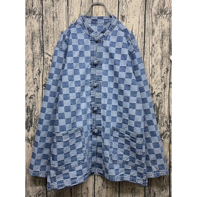 チャイナデニムジャケット denim check