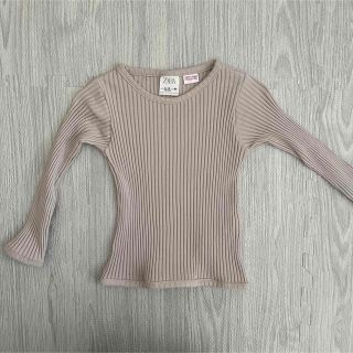 ザラキッズ(ZARA KIDS)の【送料込】リブロンT／ZARAkids／ベージュ(Ｔシャツ)