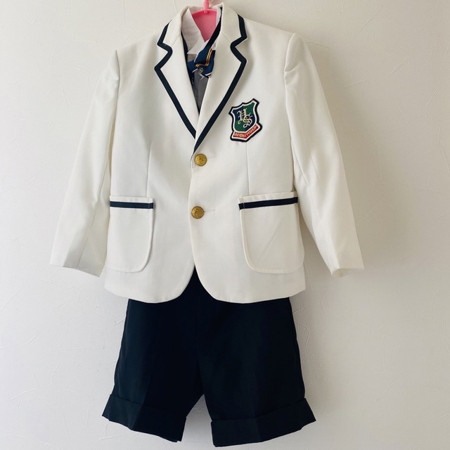 入学式　男子　男児　七五三　スーツ　120 130 ホワイト　白　ジャケット