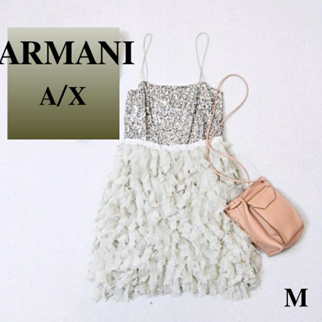 新品タグ付◆AX ARMANI ビジュー　スパンコール　キャミワンピース | フリマアプリ ラクマ