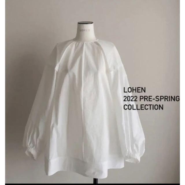 LOHEN ローヘン ノーカラーボリュームスリーブブラウス 限定商品セール