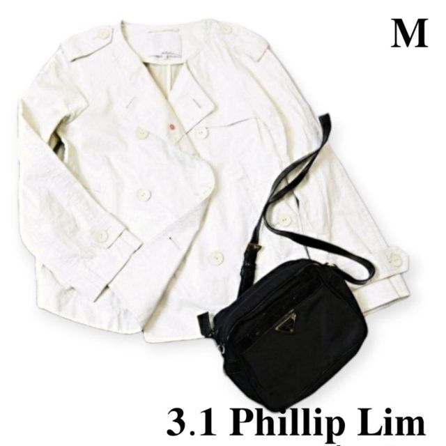 3.1Phillip Lim◆ ノーカラー　コーティング型押しジャケット