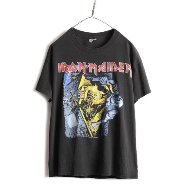 90s USA製 アイアン メイデン プリント 半袖 Tシャツ L バンド 黒 今年