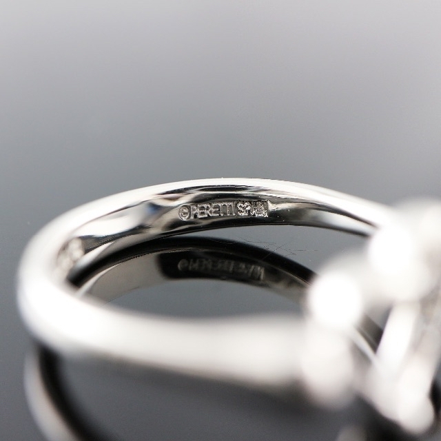 Tiffany&Co.> Pt950 オープンハート ダイヤ リング D6P 超人気 www