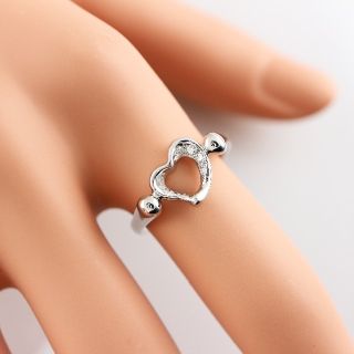 <Tiffany&Co.> Pt950 オープンハート ダイヤ リング D6P