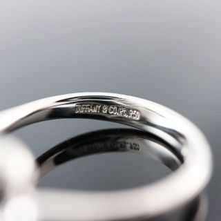<Tiffany&Co.> Pt950 オープンハート ダイヤ リング D6P