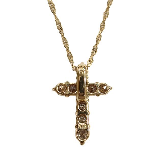 オイルペイント Pt850 ダイヤ クロス ネックレス D0.30ct アジャスタータイプ