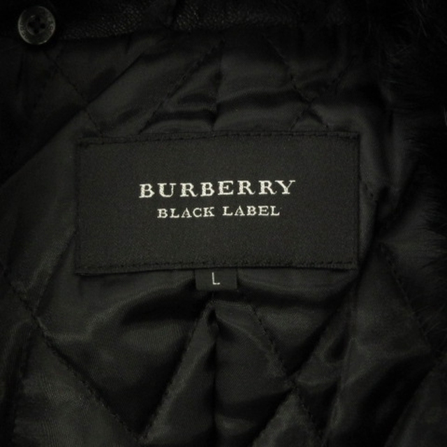 BURBERRY BLACK LABEL(バーバリーブラックレーベル)のバーバリーブラックレーベル トレンチ コート シングル ラムレザー 黒 L メンズのジャケット/アウター(トレンチコート)の商品写真