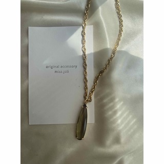 一粒clear gray      gold necklace(ネックレス)