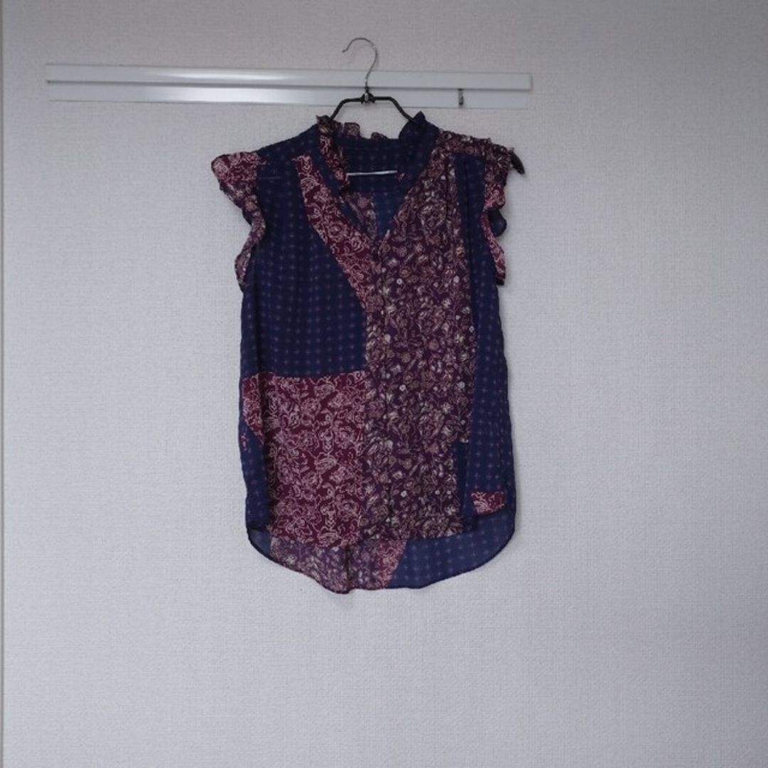 ikka(イッカ)のikka 紫系ブラウス+スカートセット レディースのワンピース(ロングワンピース/マキシワンピース)の商品写真