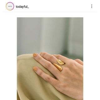 トゥデイフル(TODAYFUL)の【美品】TODAYFUL アシンメトリースタンドリング(SIlver925)指輪(リング(指輪))