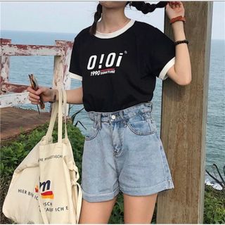 セール★大人気★oioi Tシャツ 韓国 オルチャン 夏服 白 黒(Tシャツ(半袖/袖なし))