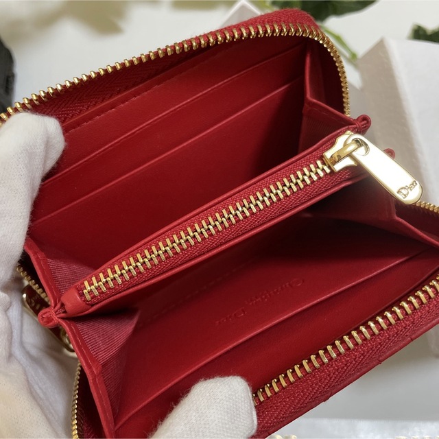 ★希少!レア ディオールLADY DIOR スモール ジップコインケース ハート