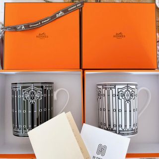 エルメス(Hermes)の新品未使用 Hデコ アッシュデコ ペアマグカップ 白黒 激レア商品(食器)