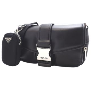 プラダ(PRADA)のプラダショルダーバッグ ポーチ付き ショルダーバッグ レザー ブラック黒 1BD295 40802047264(ショルダーバッグ)