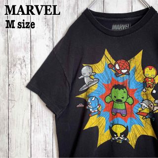 マーベル(MARVEL)のMARVEL マーベル キャラ集合 イラスト ハルク スパイダーマン 海外古着(Tシャツ/カットソー(半袖/袖なし))