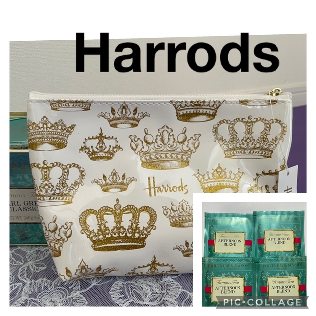 Harrods(ハロッズ)のハロッズ　王冠　ポーチ　 プラチナジュビリー　エリザベス女王 レディースのファッション小物(ポーチ)の商品写真
