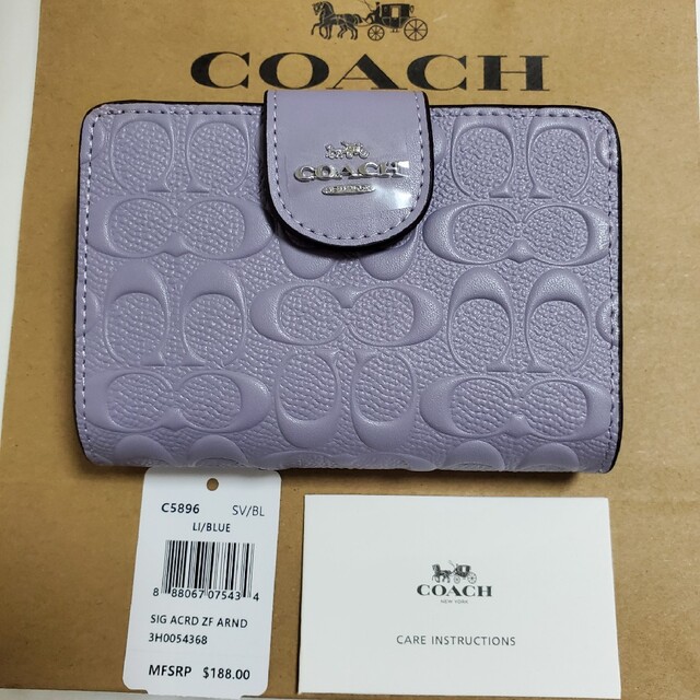 COACH - 【新品未使用品】COACH コーチ 二つ折り財布 パープル 紫 COACH - 【新品未使用品】COACH コーチ 二つ折り財布 パープル 紫