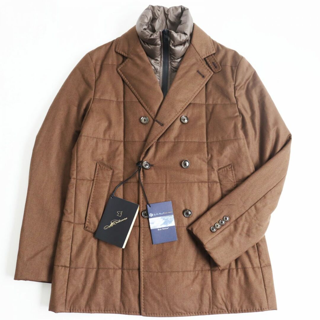 未使用品○定価161700円 モンテコーレ 2720I234X シルク混 Super150 スコットランドNess ジャケット Pコート ピーコート