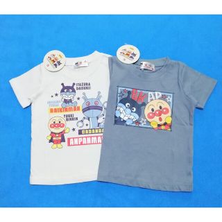 アンパンマン(アンパンマン)の新品　100cm　アンパンマン　男の子半袖Tシャツ2枚セット　だだんib・窓グレ(Tシャツ/カットソー)