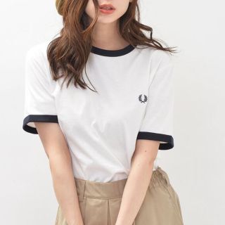 フレッドペリー(FRED PERRY)の一度着用【Fred Perry】（フレッドペリー）リンガーワンポイントTシャツ(Tシャツ(半袖/袖なし))