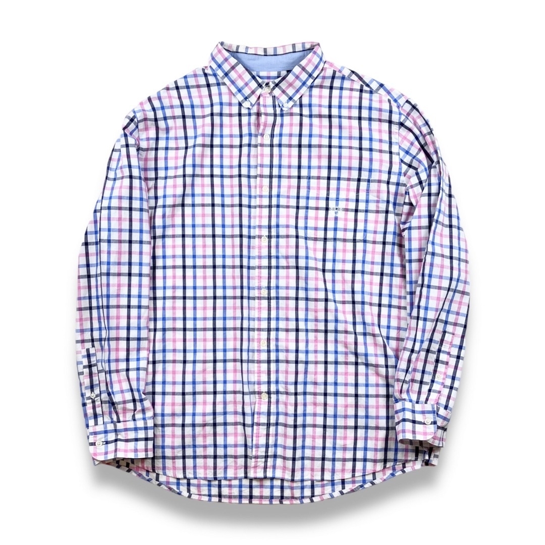 POLO RALPH LAUREN(ポロラルフローレン)の90s ヴィンテージチェックシャツ ボタンダウンシャツ オーバーサイズ ピンク メンズのトップス(シャツ)の商品写真