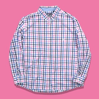 ポロラルフローレン(POLO RALPH LAUREN)の90s ヴィンテージチェックシャツ ボタンダウンシャツ オーバーサイズ ピンク(シャツ)