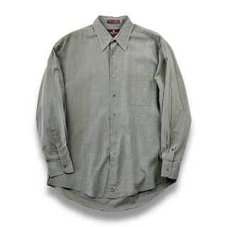 トーマスメイソン(THOMAS MASON)の90s ヴィンテージシャツ レギュラーカラー 刺繍ロゴ モスグリーン カーキ(シャツ)