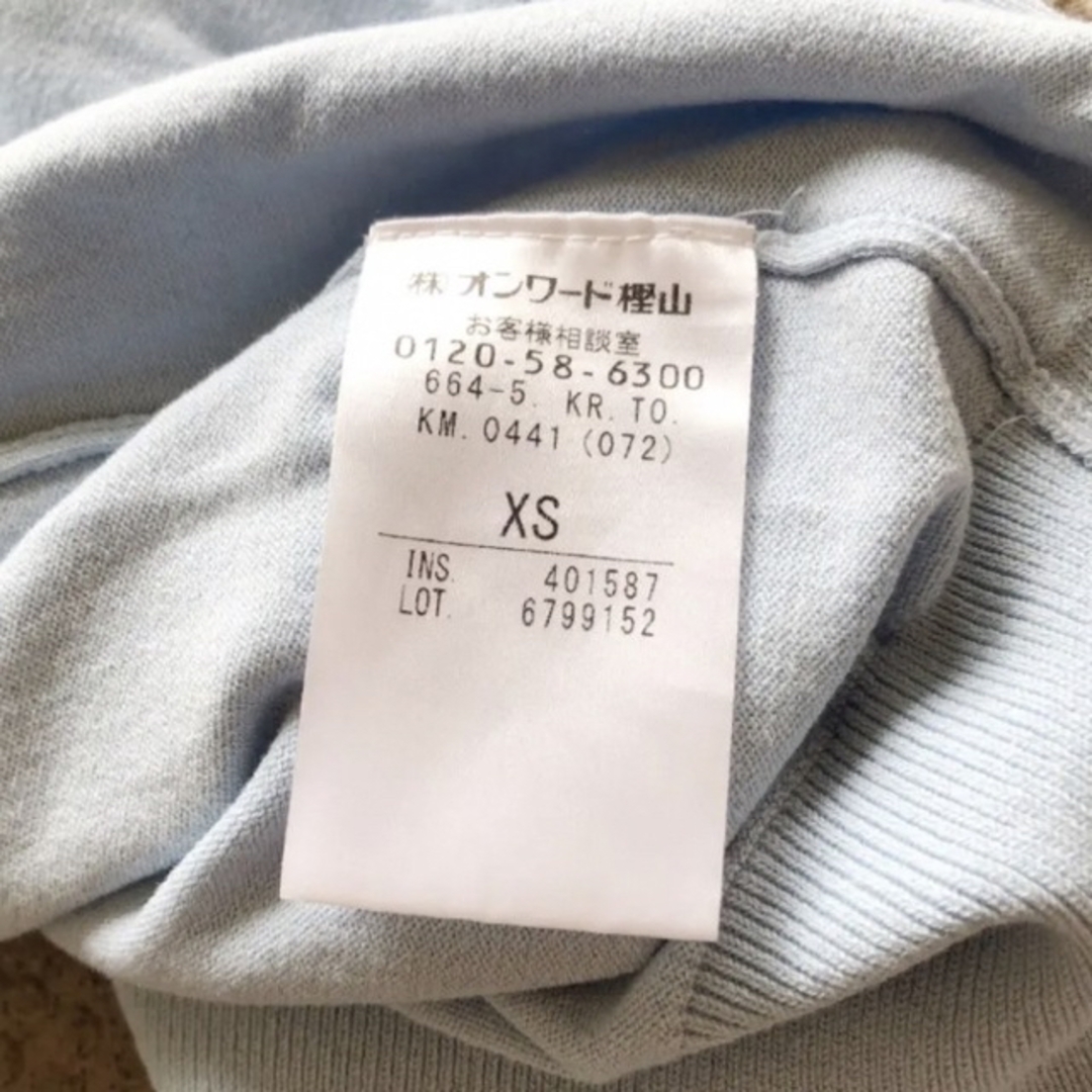 TOCCA(トッカ)のTOCCA トッカ スカラップデザイン トップス XS 水色 春夏 レディースのトップス(カットソー(半袖/袖なし))の商品写真