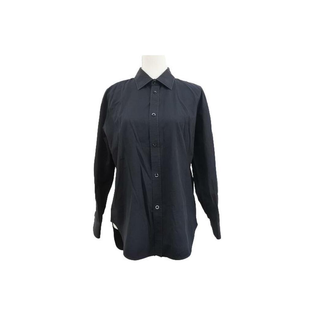 BALENCIAGA バレンシアガ 長袖シャツ 長袖コットンシャツ ブラック 黒（39） レディーストップス シンプルシャツ 長袖シャツ ブラックシャツ ブラック コットン 38  ai-tdc-004612